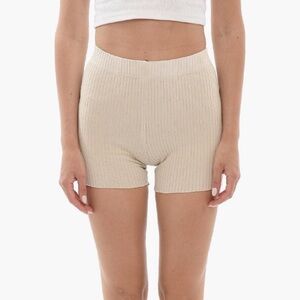 COTTON CITIZEN REVOLVE Ibiza red ribbed knit stretch cotton biker shorts